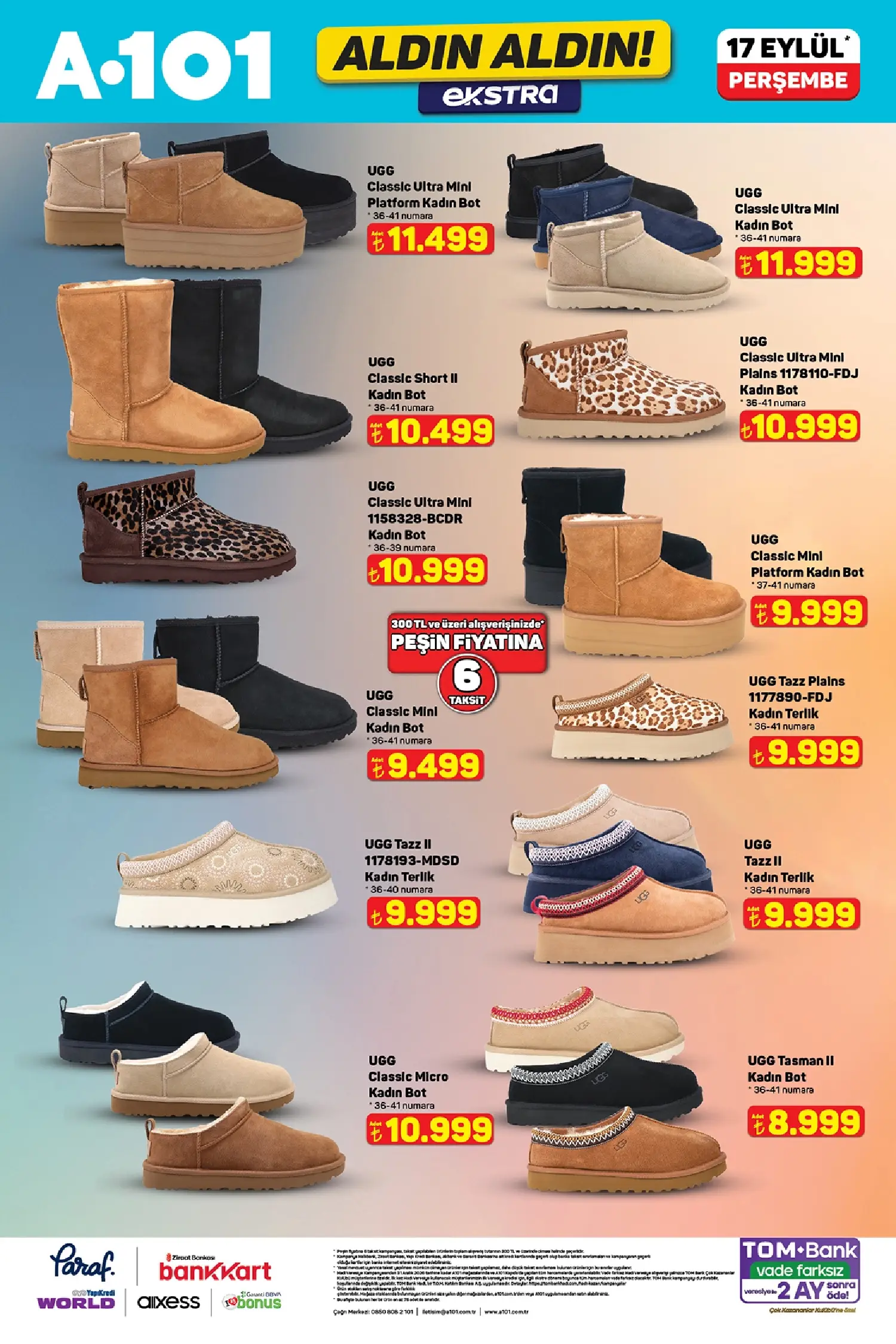 A101 17 Eylül 2026 UGG Markalı Ürünler Kataloğu
