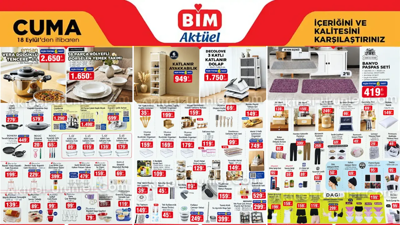 BİM 18 Eylül 2026 Aktüel Ürünler Kataloğu
