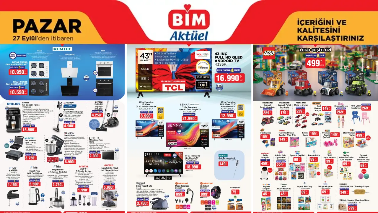 BİM 27 Eylül 2026 Aktüel Ürünler Kataloğu
