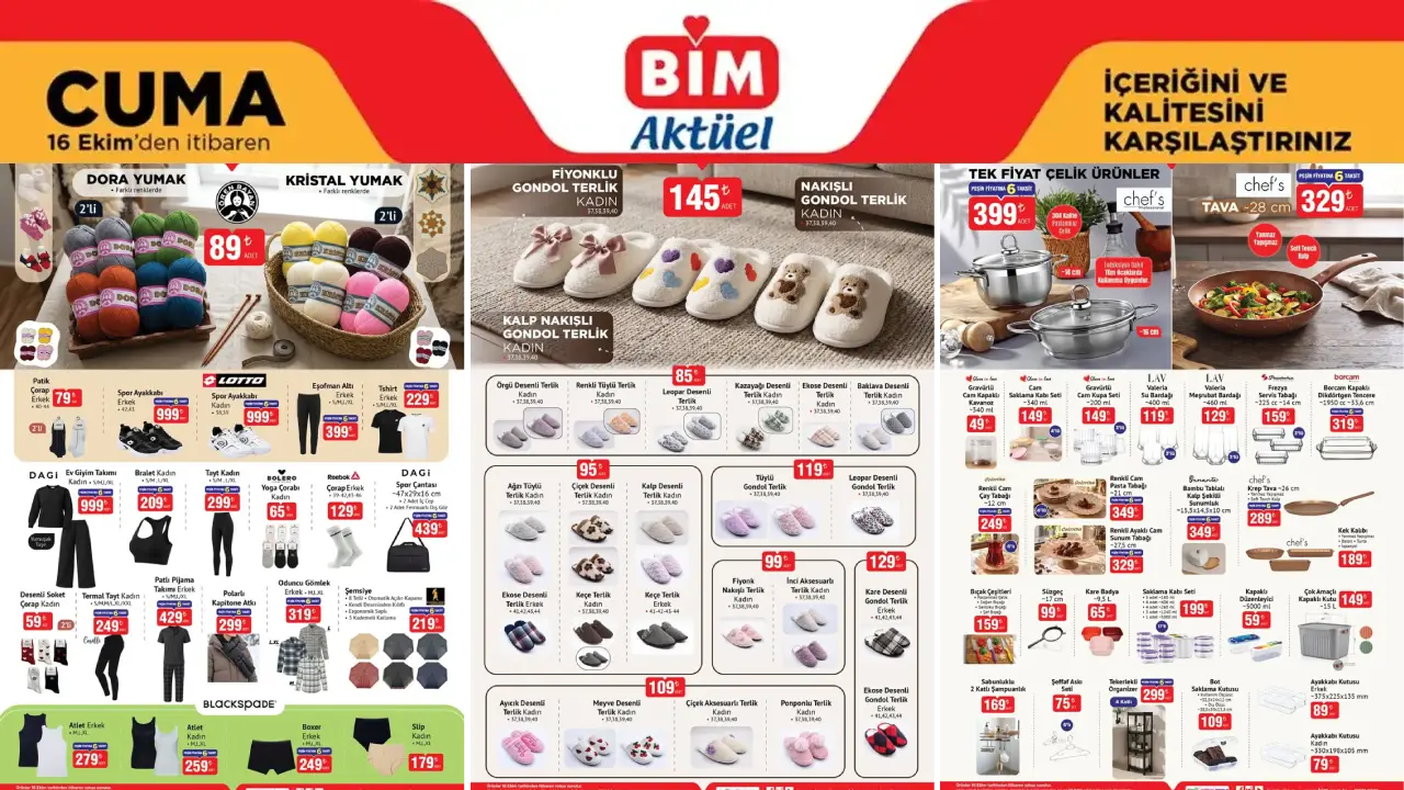 BİM 16 Ekim 2026 Aktüel Ürünler Kataloğu