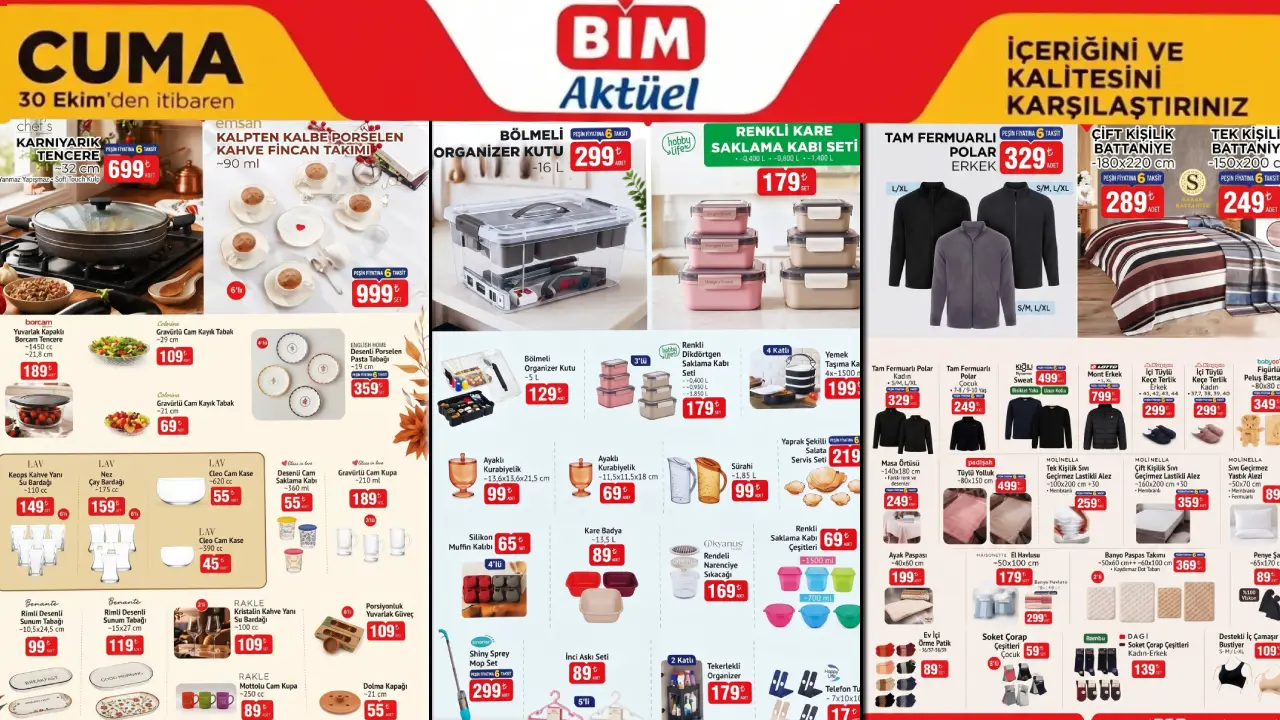 BİM 30 Ekim 2026 Aktüel Ürünler Kataloğu