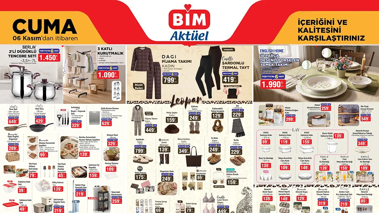 BİM 6 Kasım 2026 Aktüel Ürünler Kataloğu