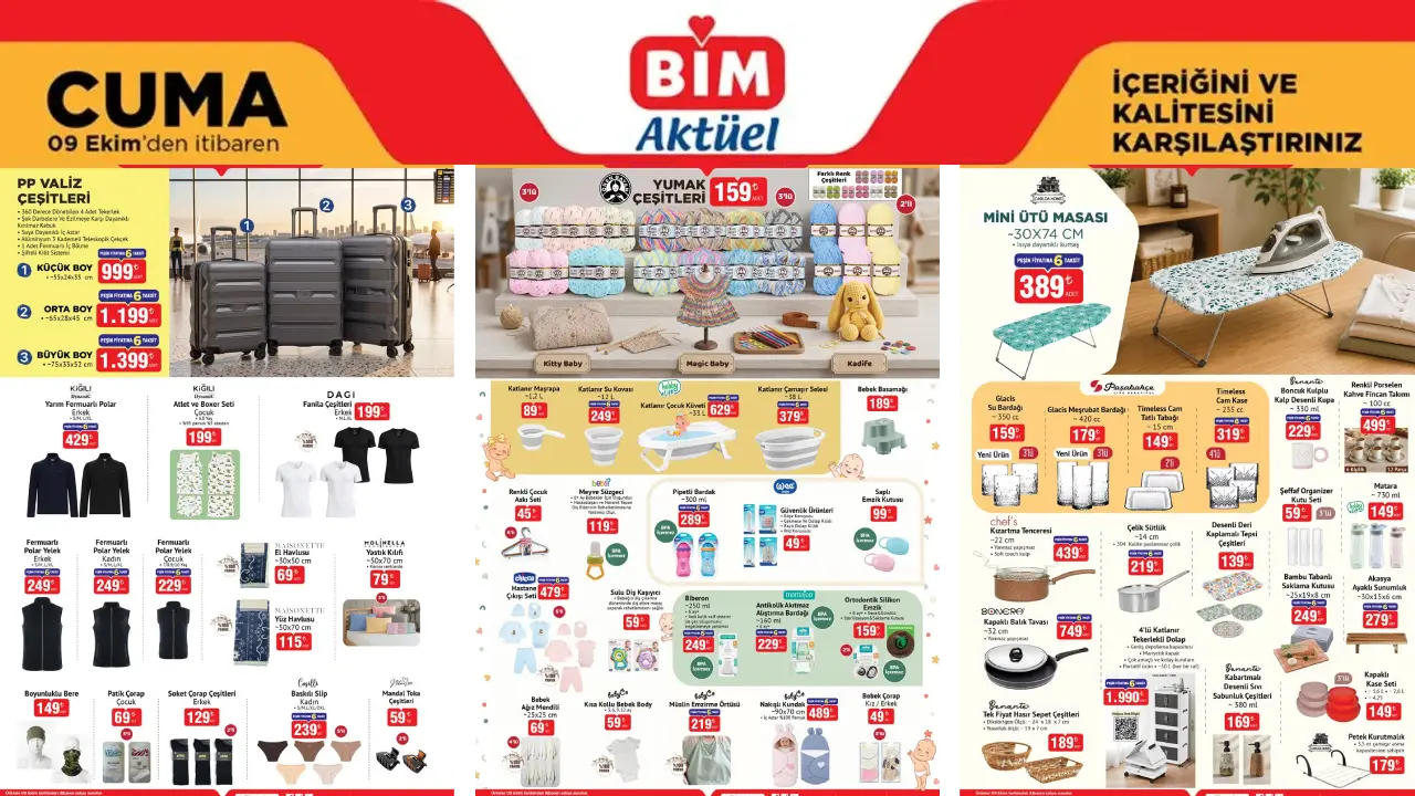 BİM 9 Ekim 2026 Aktüel Ürünler Kataloğu