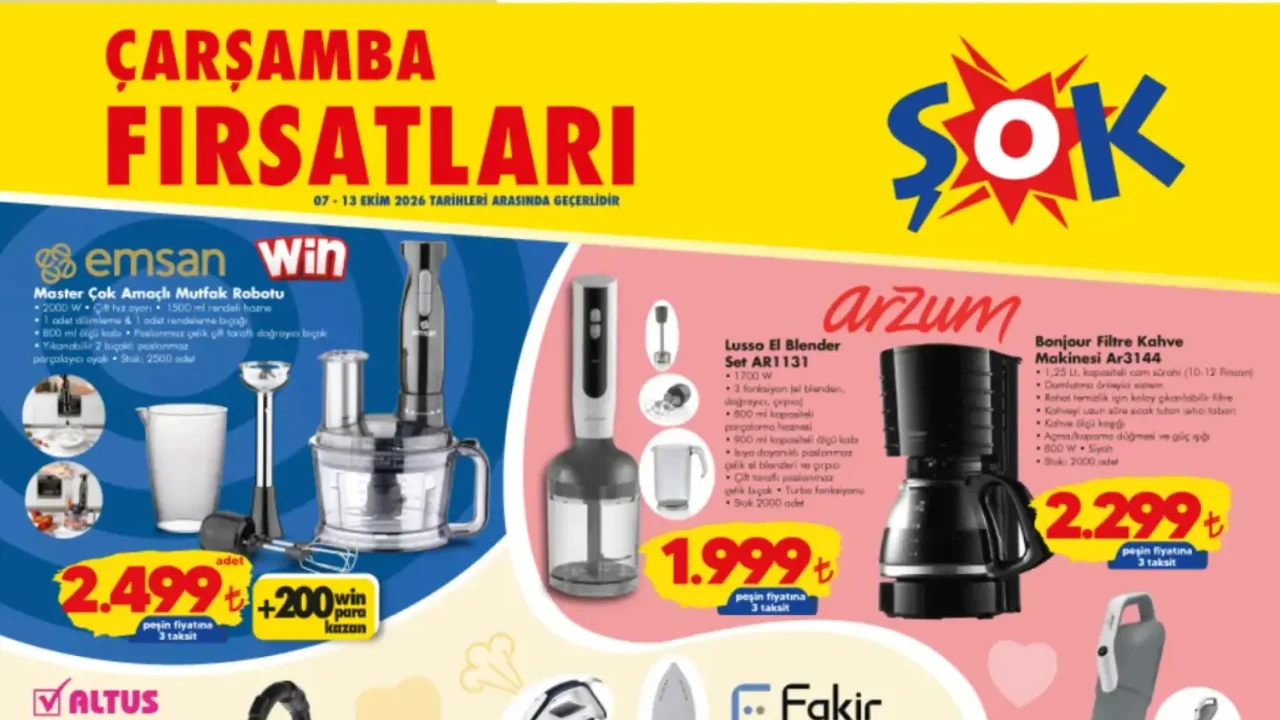 ŞOK 7 Ekim 2026 Aktüel Ürünler Kataloğu
